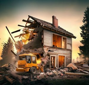 Maison en chantier illustrant un article sur la décision entre réparation et reconstruction.